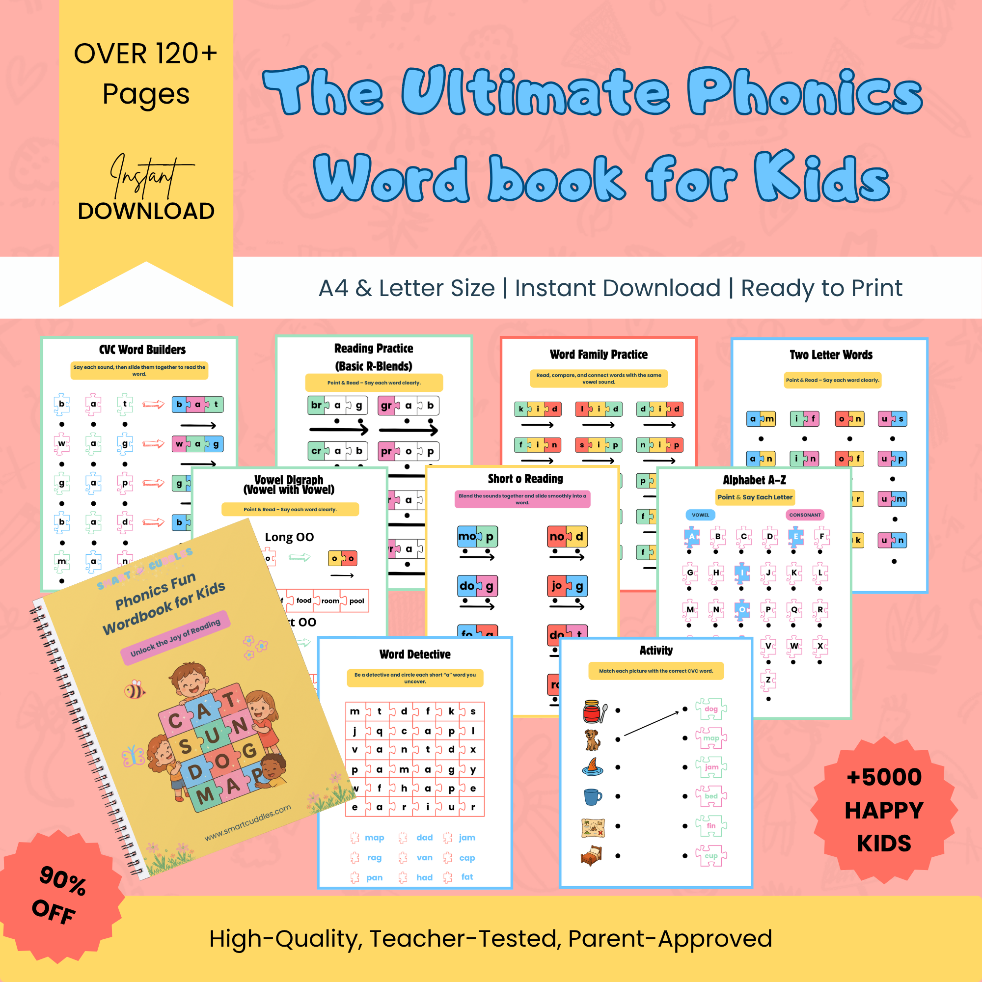 Phonics Fun Wordbook for Kids  |  Puzzle-Based Reading Adventure